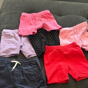 Assorted Kids Shorts Set - Pink, Red, Black, Purple